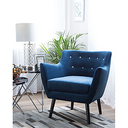 Beliani Fauteuil DRAMMEN Velours Bleu marine