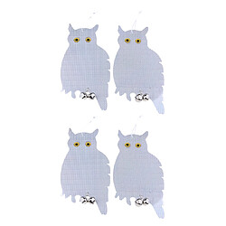 4x Chouette Leurre Hibou Épouvantail de Jardin Animaux Realiste Oiseaux Répulsif Clochettes