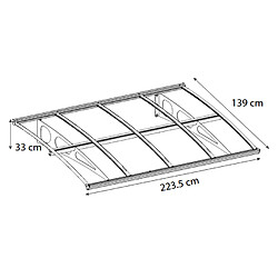 Marquise transparente 139x223,5cm blanc - 703400 - PALRAM