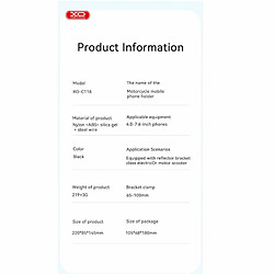 Acheter XO C118 Moto - Scooter - Support Quad pour Smartphone avec rotation et réglage de l'angle Noir