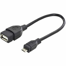 Digitus USB Câble adaptateur [1x USB 2.0 mâle Micro-B - 1x USB 2.0 type A femelle] DB-300309-002-S rond, blindage double, avec fonction OTG