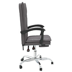 Avis vidaXL Fauteuil inclinable de bureau Gris Similicuir