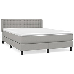 Maison Chic Lit Adulte - Lit simple Lit à sommier tapissier avec matelas moelleux - Meuble de Chambre - Gris clair 140x190cm Tissu -MN82314