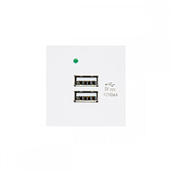 Prise USB double avec chargeur - Maclean MCE728W - 2x port USB jusqu'à 2.1A - Fast Charge - murale - modulaire - encastrée – blanc