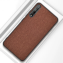 Wewoo Coque Pour Huawei Enjoy 10s Shockproof Cloth Texture PC + TPU Housse de protection marron