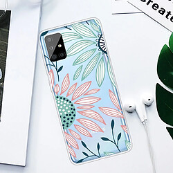 Coque en TPU impression de motifs sylish fleur pour votre Samsung Galaxy A51 SM-A515