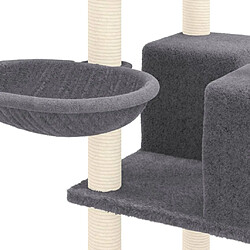 Acheter Helloshop26 Arbre à chat meuble tour grimper jouet grattage grattoir escalade plateforme avec griffoirs en sisal foncé 167 cm gris 02_0022679