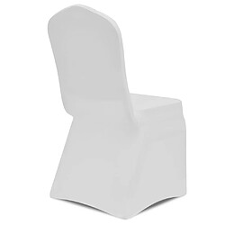 Decoshop26 Housse blanche extensible pour chaise 6 pièces DEC022488 pas cher