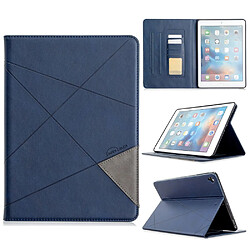 Etui en PU motif géométrique avec support bleu foncé pour votre Apple iPad Air 2/Air (2013)/iPad 9.7 pouces (2018)/(2017)/Pro 9.7 pouces (2016)