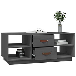 Avis vidaXL Table basse Gris 100x50x41 cm Bois massif de pin