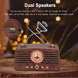 Universal Récepteur radio FM classique rétro déco portable radio MP3 haut-parleur Bluetooth stéréo AUX recharge USB | pas cher