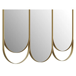 Avis Vente-Unique Miroir triptyque art déco en métal - L.76 x H. 69.5 cm - Doré - JICHIMI