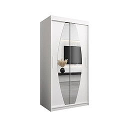 Abiks Meble Armoire Elypse à portes coulissantes 200/100/62 2 portes (blanc/blanc)