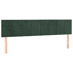 Maison Chic Lot de 2 Têtes de lit design pour chambre - Décoration de lit Vert foncé 90x5x78/88 cm Velours -MN44222