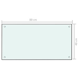 vidaXL Dosseret de cuisine Blanc 80x40 cm Verre trempé pas cher