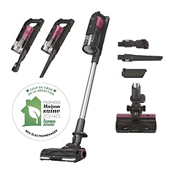 Aspirateur Balai sans fil - HOOVER HF920H - 65 AW - 86 dBA - Ecran LED - Rose / Gris