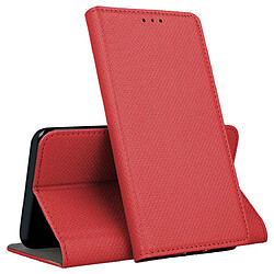 Htdmobiles Housse pour Motorola Moto E13 - etui coque pochette portefeuille + verre trempe - ROUGE MAGNET