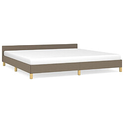 Maison Chic Lit adulte - Cadre Structure de lit avec tête de lit Contemporain Taupe 200x200 cm Tissu -MN55903