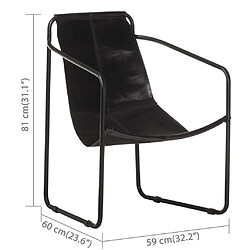 vidaXL Fauteuil de relaxation noir cuir véritable pas cher