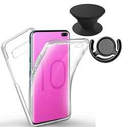 PHONECARE Kit Coque 3x1 360° Impact Protection + 1 PopSocket + 1 Support PopSocket Noir - Impact Protection - Samsung A10