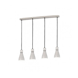 Luminaire Center Suspension Fusion blanc mat 4 ampoules 35cm