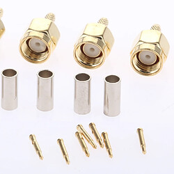 30 Pièces Connecteur SMA Mâle Broche à Sertir pour RG316 LMR100 RG174 RF COAXIAL pas cher