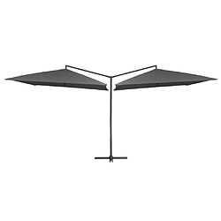 Maison Chic Parasol Jardin | Parasol double avec mat en acier 250 x 250 cm Anthracite - GKD83123