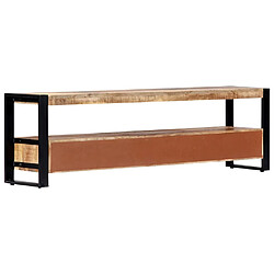 Avis Helloshop26 Meuble télé buffet tv télévision design pratique 150 cm bois solide de manguier 2502013