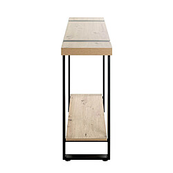 Acheter Pegane Meuble console, table console en bois coloris chêne et métal noir -longueur 120 x profondeur 30 x hauteur 82 cm