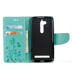 Acheter Wewoo Housse Étui vert pour ASUS Zenfone Go ZB500KL Modèle de fleurs pressées Horizontal en cuir flip avec support & Slots de cartes Portefeuille