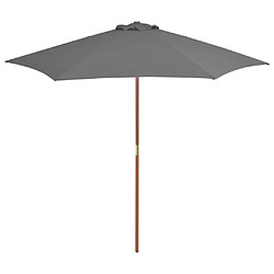 Maison Chic Parasol Jardin | Parasol d'extérieur avec mat en bois 270 cm Anthracite - GKD28763