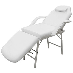 Maison Chic Fauteuil de massage,Fauteuil luxe de relaxation pour traitement facial Simili-cuir Blanc -MN65118