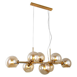 NETTLIFE Suspension LED en verre Diam.105 cm E27 avec 8 ampoules boule lumineuse lustre LED lampe de salon chambre lumière éclairage intérieur