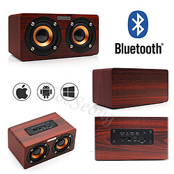 Avis Universal Haut-parleur Bluetooth sans fil en bois rétro Haut-parleur portable Boîte à bras de caisson Support TF MP3 Player Card/USB Disk AUX | Haut-parleur portable (grain de bois marron)