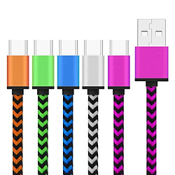 Wewoo Câble pour Samsung Galaxy S8 & S8 + / LG G6 / Huawei P10 & P10 Plus / Xiaomi Mi 6 & Max 2 et autres Smartphones Longueur: 1m 5 PCS Wave Woven Style métal tête USB 3.1 Type C à USB 2.0 Données / Kit de de chargeur