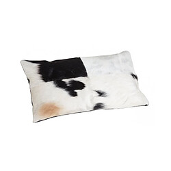 Avis Aubry Gaspard Coussin en peau de vache véritable modèle aléatoire Noir et blanc 50x30.