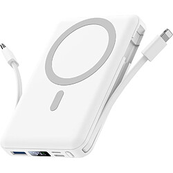 SANAG Batterie Externe Magnétique, Compatible Avec Magsafe, 10000Mah Sans Fil Power Bank Charge Rapide Pd 22.5W Avec 2 Câbles Intégrés, Affichage Led, Compatible Iphone 16/15/14/13/12/Pro/Pro