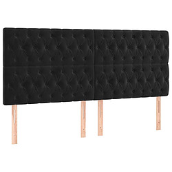 vidaXL Têtes de lit 4 pcs Noir 100x7x78/88 cm Velours