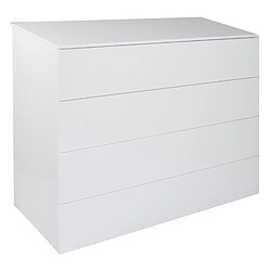 Alter Commode avec 4 tiroirs, Tallboy moderne, Casettiera pour chambre à coucher, 108x44h85 cm, couleur blanc brillant