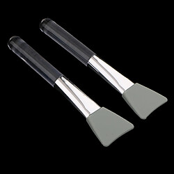 Acheter Lot 2pcs Pro Pinceaux Brosse à Tête Silicone Manche Plastique Mélangeur de Masque Facial - Accessoire de Beauté pour DIY Masque Faciale - Gris