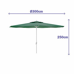 Avis Parasol Marbueno Vert Polyester Acier Ø 300 cm