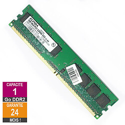 Barrette Mémoire 1Go RAM DDR2 Elpida EBE10UE8ACFA-6E-E DIMM PC2-5300U 1Rx8 - Reconditionné