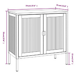 vidaXL Buffet noir 70x35x70 cm verre et acier pas cher