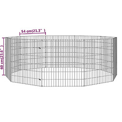 vidaXL Enclos d'animaux en liberté 10 panneaux 54x60 cm fer galvanisé pas cher