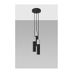 Luminaire Center Suspension Borgio Cluster Acier,béton Gris noir 3 ampoules 110cm