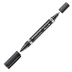 Marqueur permanent Staedtler Lumocolor Duo Noir 10 Unités