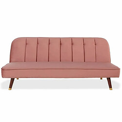 Paris Prix Canapé Convertible en Velours Seattle 180cm Rose