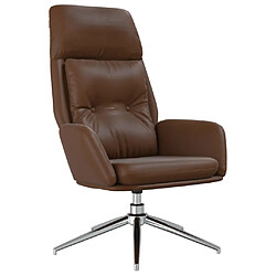 Avis vidaXL Chaise de relaxation et repose-pied Marron Cuir et similicuir