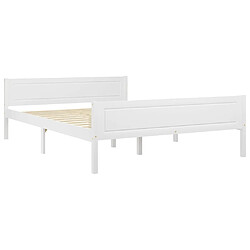 Maison Chic Lit adulte - Lit simple Cadre de lit,Structure du lit Contemporain Bois de pin massif Blanc 160x200 cm -MN74845