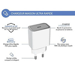 Force Power Chargeur Secteur USB C 25W Power Delivery Blanc